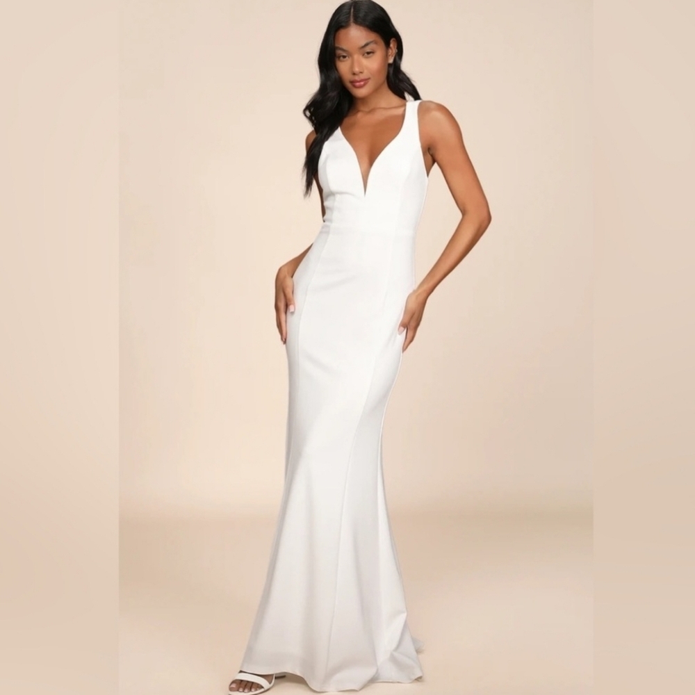 Forever Crush White Mermaid Maxi Dress